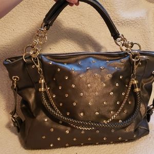Dark gray embellished purse